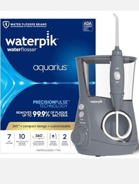 White Aquarius Water Flosser- Gray